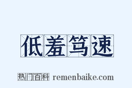 低羞笃速是什么意思的图片
